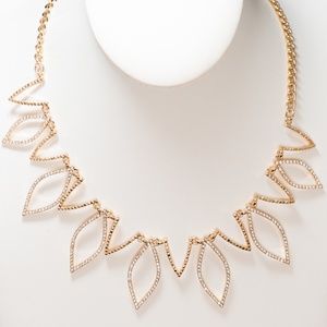 Gold Leaf Necklace with Diamonds